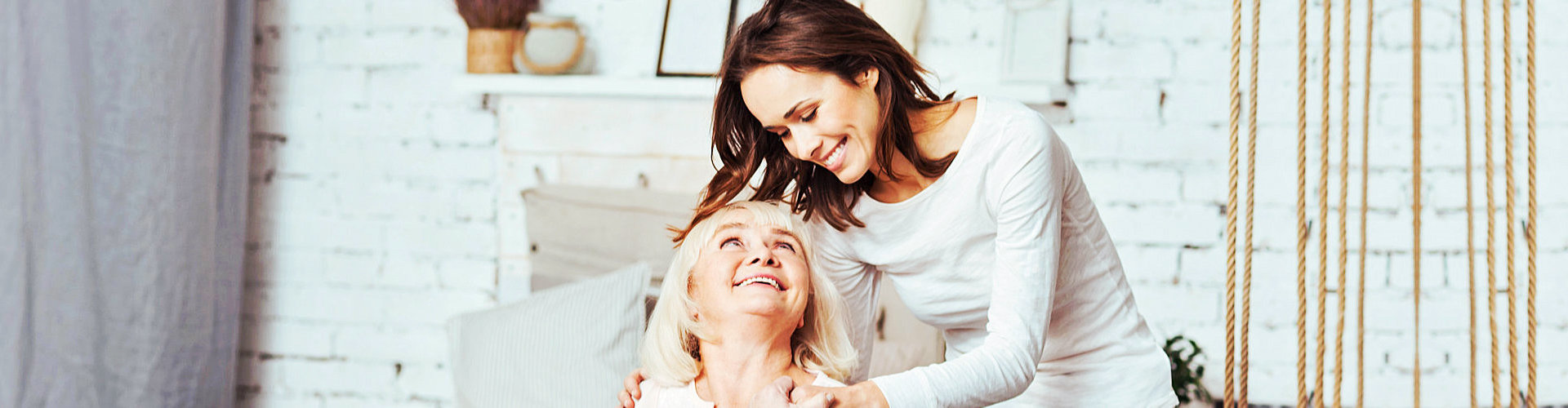 senior woman with caregiver